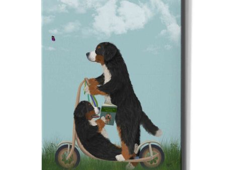 Bernese Scooter  by Fab Funky Giclee Canvas Wall Art Cheap