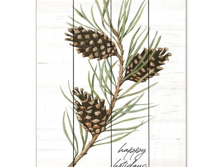 CIN3468PAL - Happy Holidays Pine Cones - 12x16 Online Hot Sale